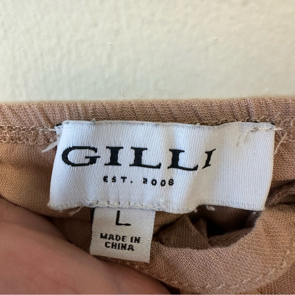 Gilli Tan Babydoll Milkmaid Dress - Picture 5 of 8